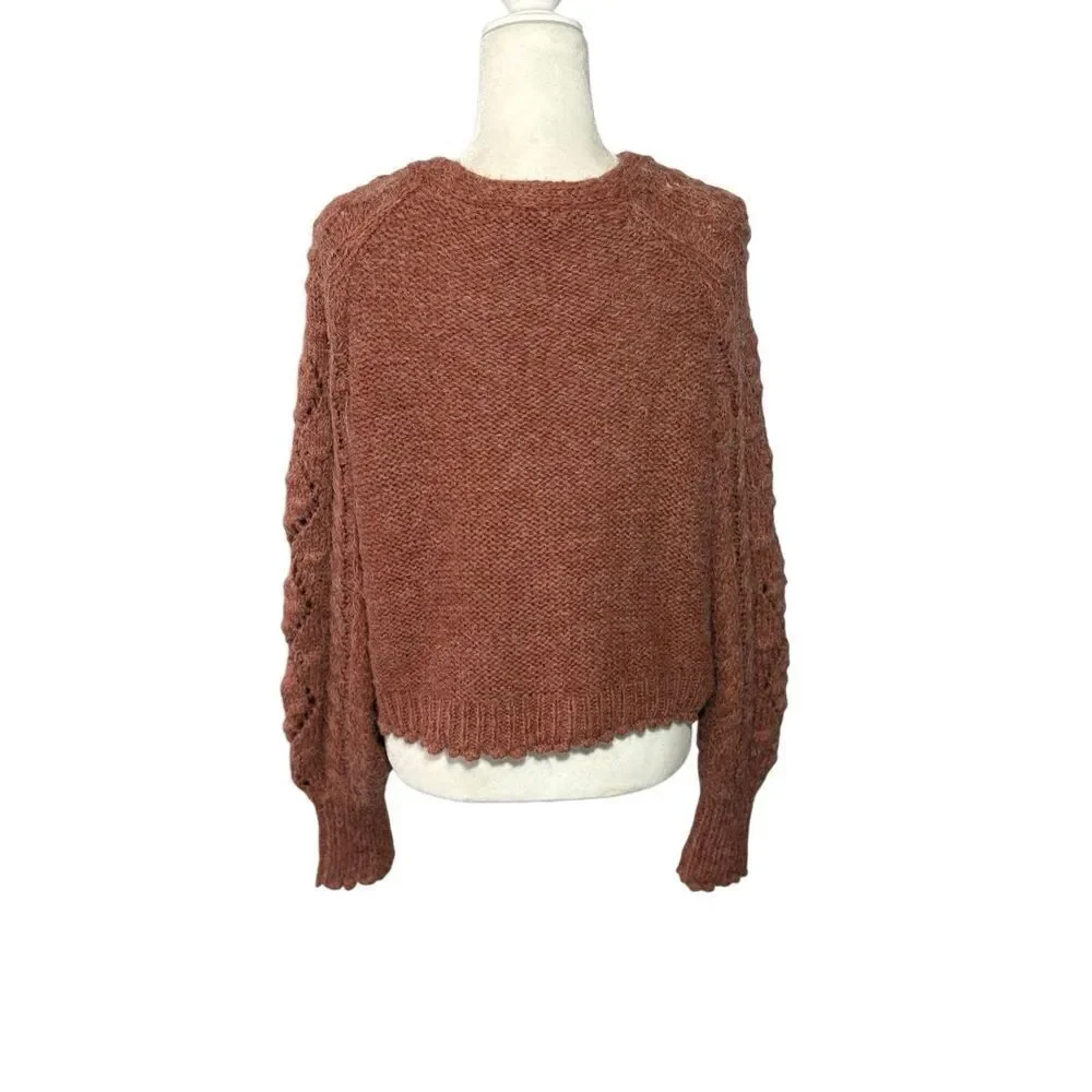 She + Sky mauve chunky knit v-neck cardigan - M